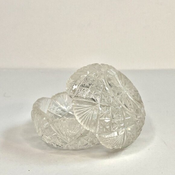 Set of 2 Vintage Open Round Salt Dip/Salt Cellars Fan Pineapple Shape Glass - Picture 7 of 14